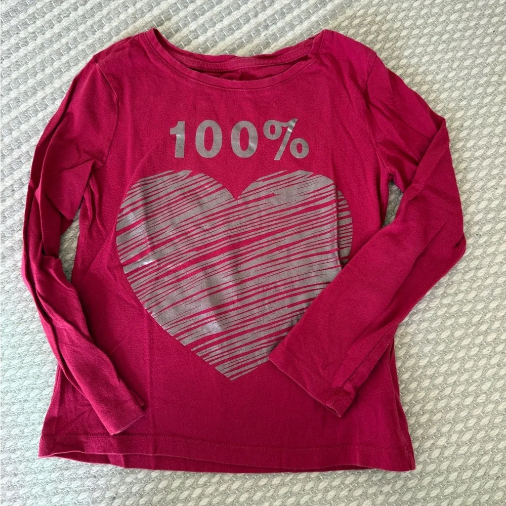 Gap Kids Girls Love Graphic Long Sleeve Tee 6-7